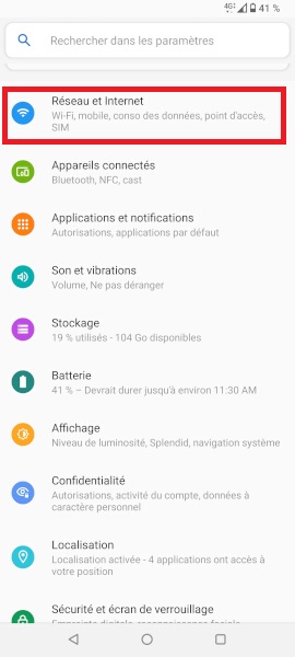 Activez la 3G et/ou la 4G ou la 5G